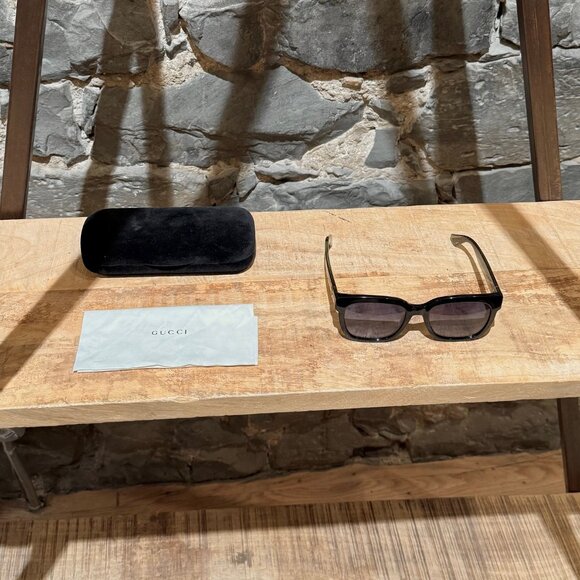 Gucci GG0034 Black Frame Glitter Web Branch Sunglasses - Picture 2 of 13